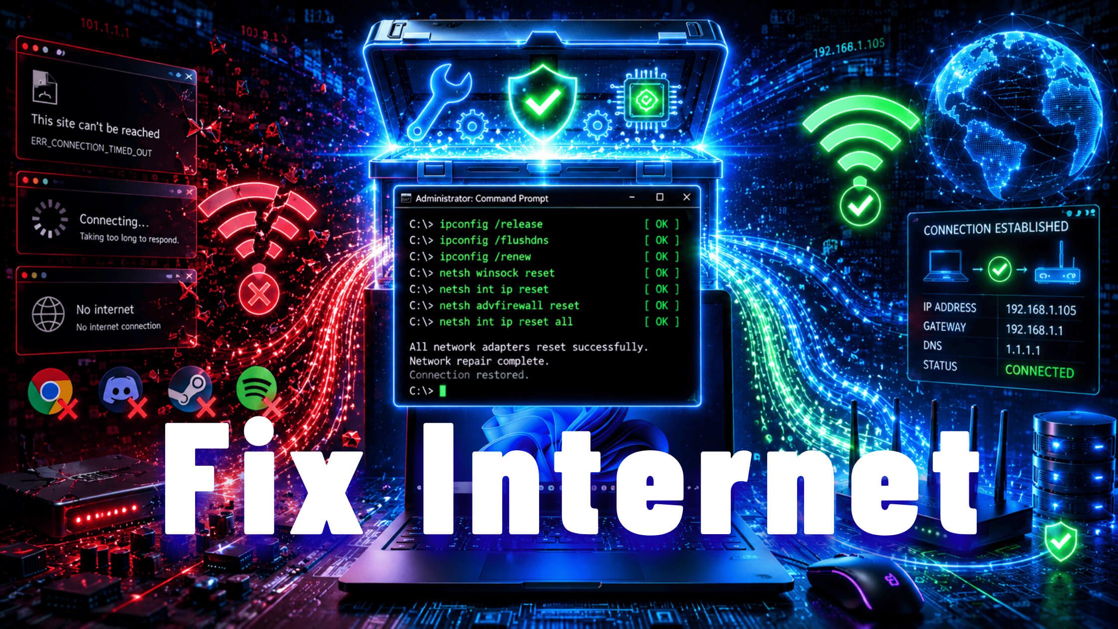 Read more about the article Run These 7 Commands When Your Internet Stops Working (Complete Windows Network Reset)