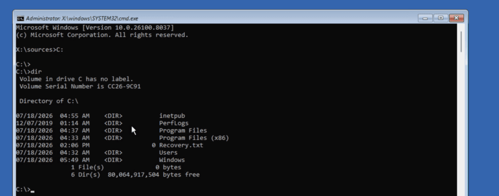 Reset forgotten Windows password